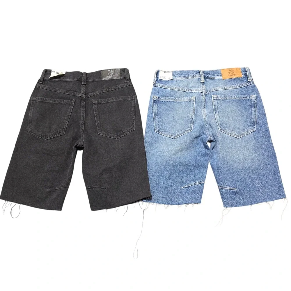 Free People We The‎ Free Ghost Town Denim Shorts Bundle Women 24 Black Blue